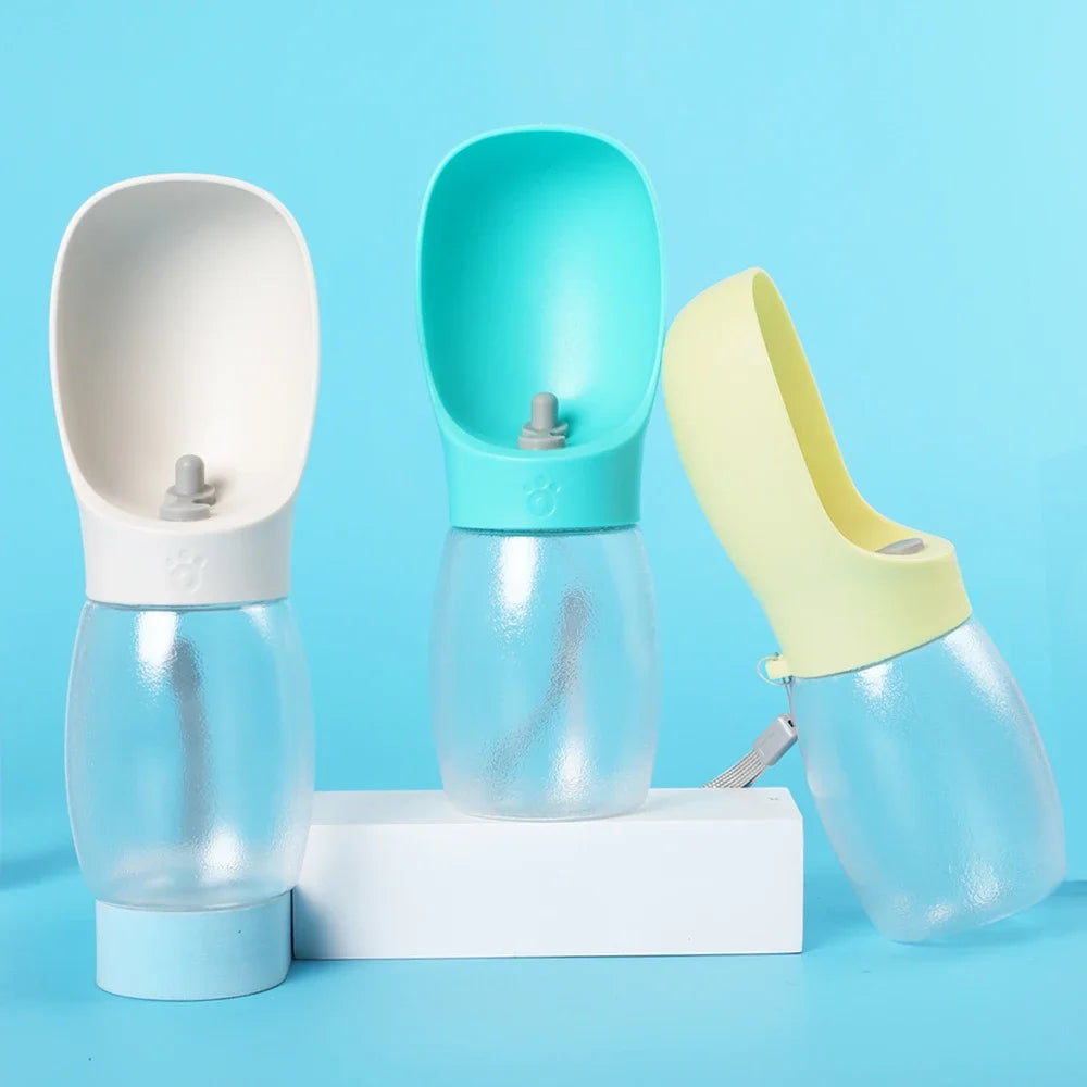 Garrafa de Água Portátil 2 em 1 com Bebedouro Acoplado para Passeios Pet (300ml)