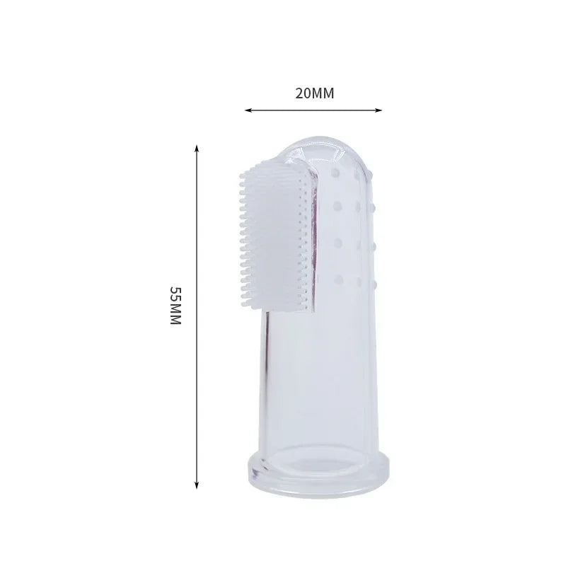 Kit Dedeira de Silicone Pet para Higiene Bucal e Controle de Tártaro (Com Estojo Protetor)
