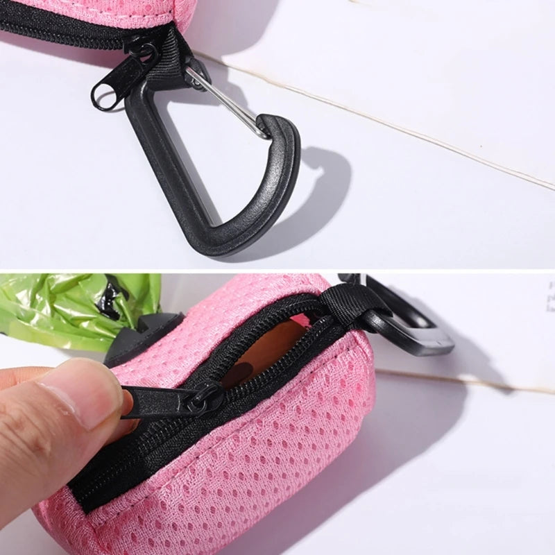 Porta-Sacos Higiênicos com Mosquetão para Passeio Pet (Dispenser de Sacos de Lixo)