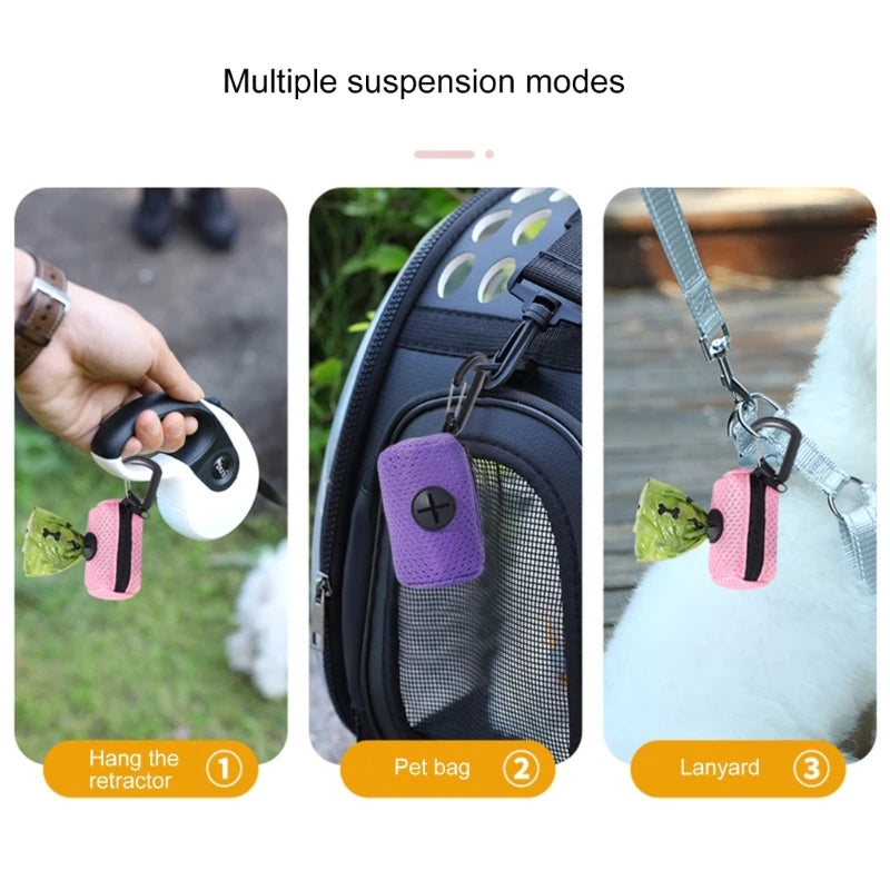 Porta-Sacos Higiênicos com Mosquetão para Passeio Pet (Dispenser de Sacos de Lixo)