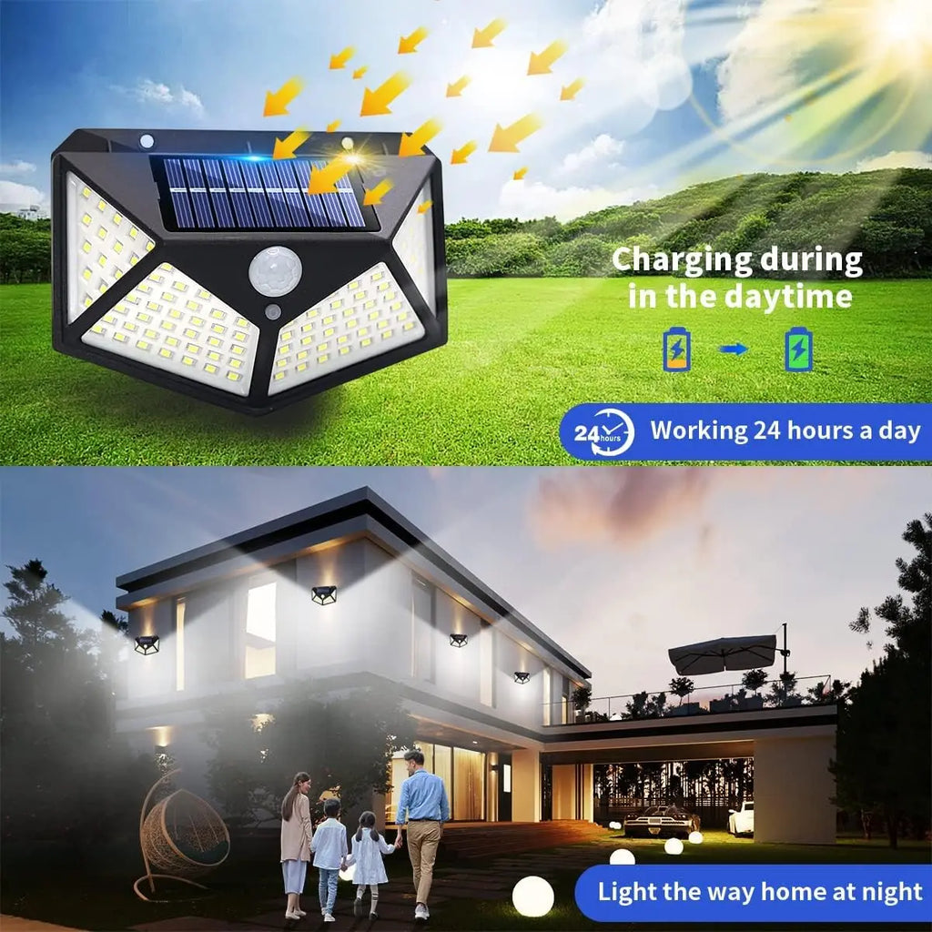 Refletor Solar de Parede com Sensor de Movimento – Prova D'Água sem FiosOutdoor Waterproof PIR Spotlight for Yard Garden Path Fence Decoration