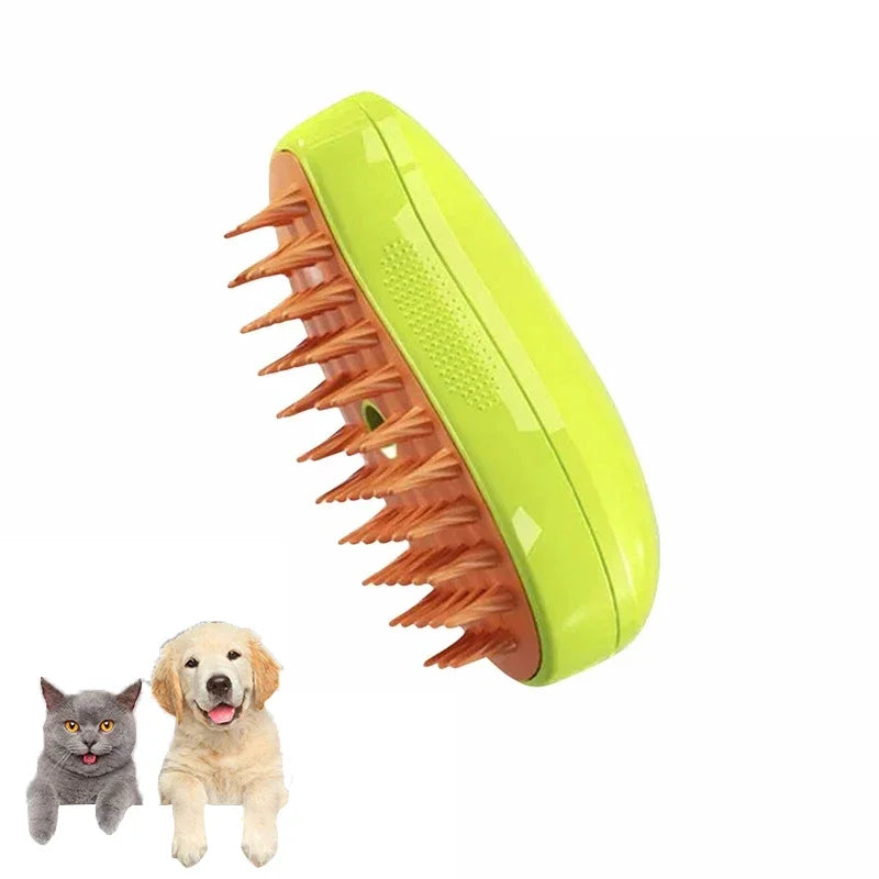 Escova Tira-Pelos a Vapor com Spray Elétrico 3 em 1 PetGroomer