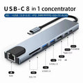 Hub USB-C 8 em 1 Ultra Dock Station – Expansor Pro 4K HDMI, Rede RJ45 de Alta Velocidade