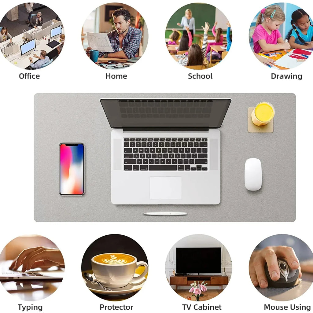 Desk Pad Premium em Couro Impermeável NeoSmart - Protetor de Mesa Elegante (60x30cm)