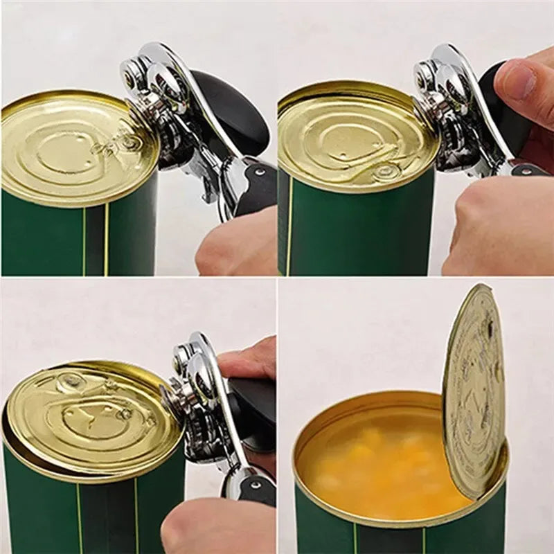 Abridor de Latas e Garrafas Profissional Multifuncional em Aço Inoxidável