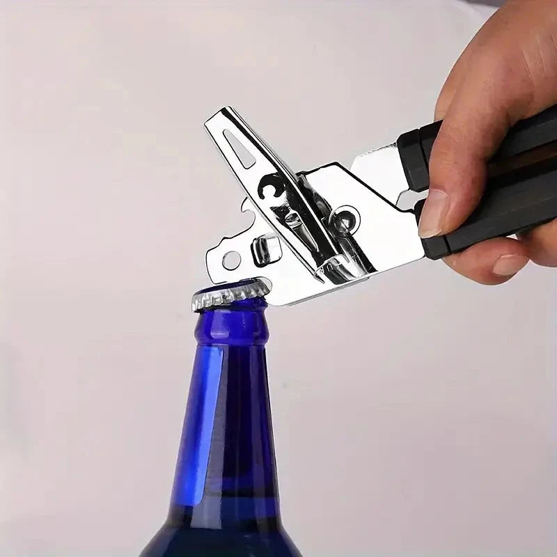 Abridor de Latas e Garrafas Profissional Multifuncional em Aço Inoxidável