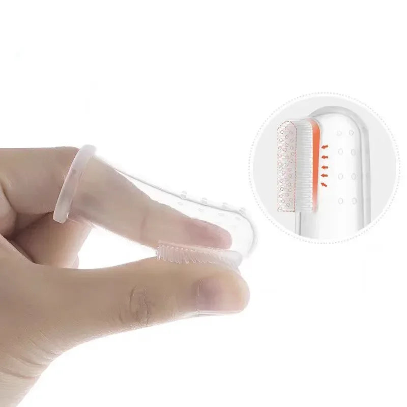Kit Dedeira de Silicone Pet para Higiene Bucal e Controle de Tártaro (Com Estojo Protetor)