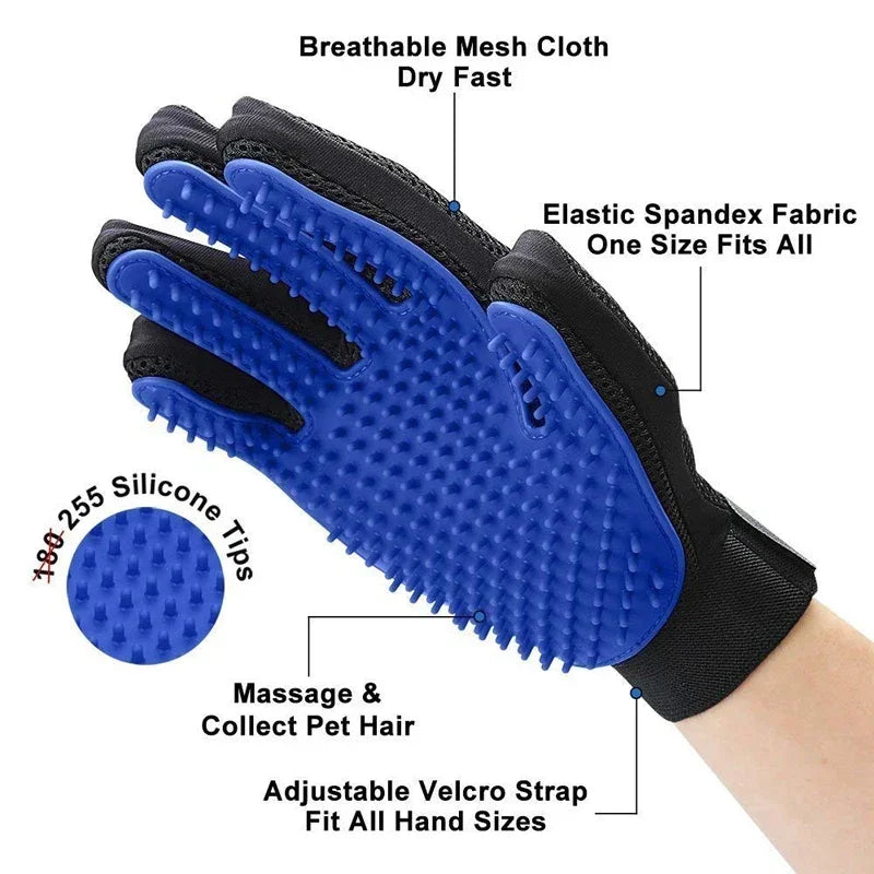 Luva de Silicone Multifuncional para Banho, Tosa e Remoção de Pelos Pet (Grooming & Bath Glove)