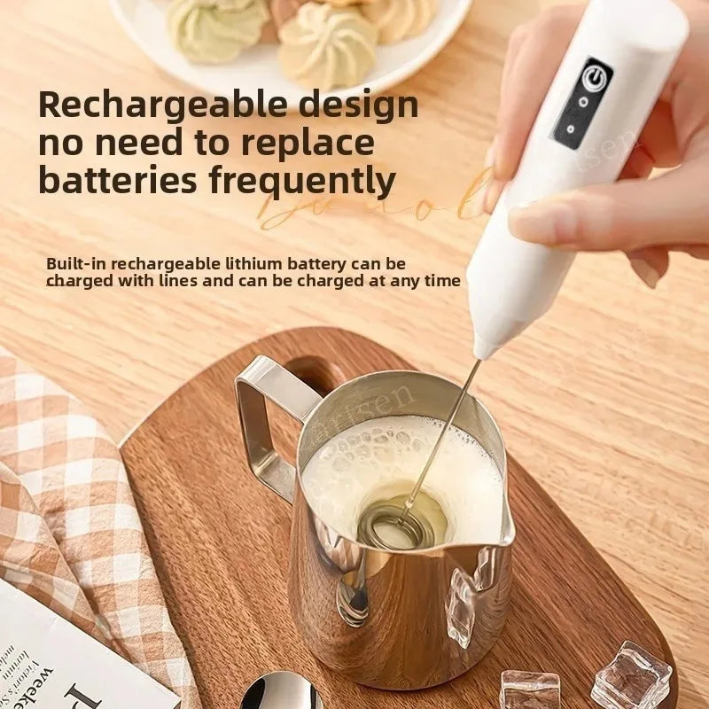 Mini Mixer Misturador de Bebidas Elétrico Inox NeoSmart – Batedor de Espuma Recarregável USB