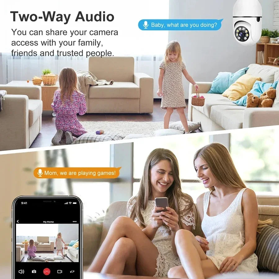 Câmera de Segurança Lâmpada 360° Wi-Fi – Monitoramento Inteligente Full HD