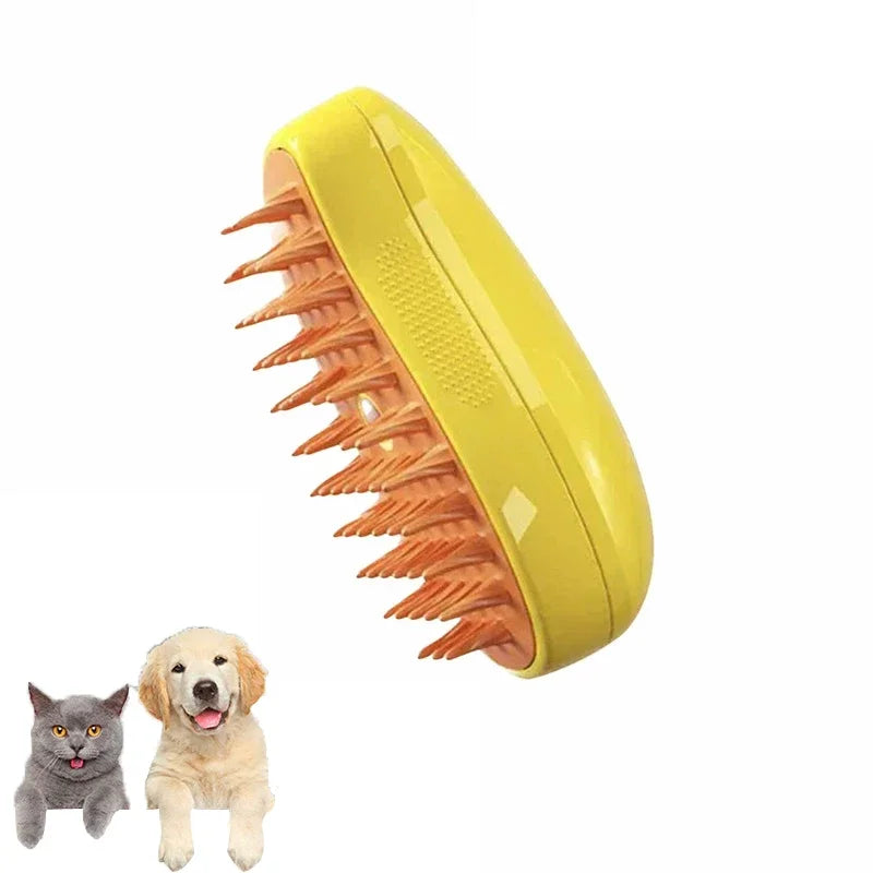 Escova Tira-Pelos a Vapor com Spray Elétrico 3 em 1 PetGroomer