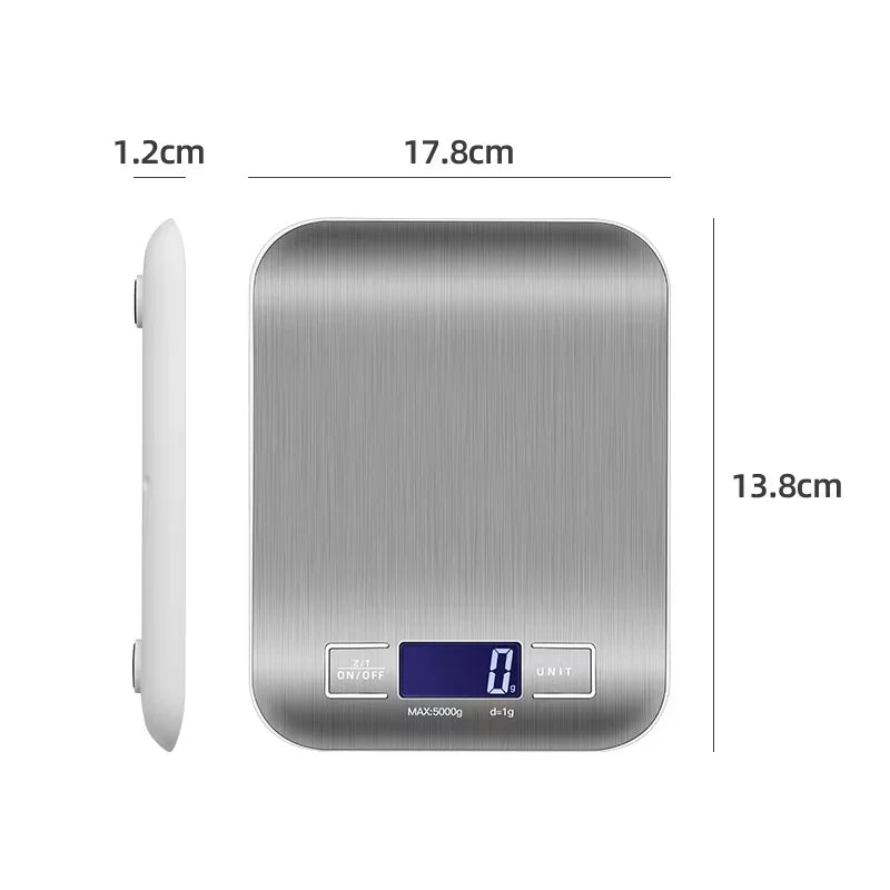 Balança Digital de Precisão Para Cozinha (1g a 5Kg) - Alta Sensibilidade