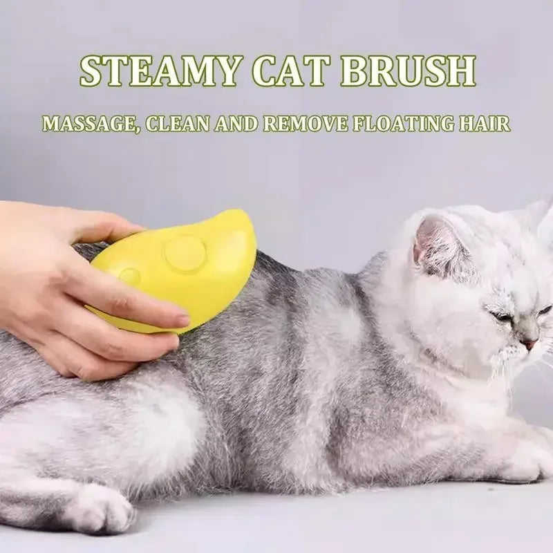 Escova Tira-Pelos a Vapor com Spray Elétrico 3 em 1 PetGroomer