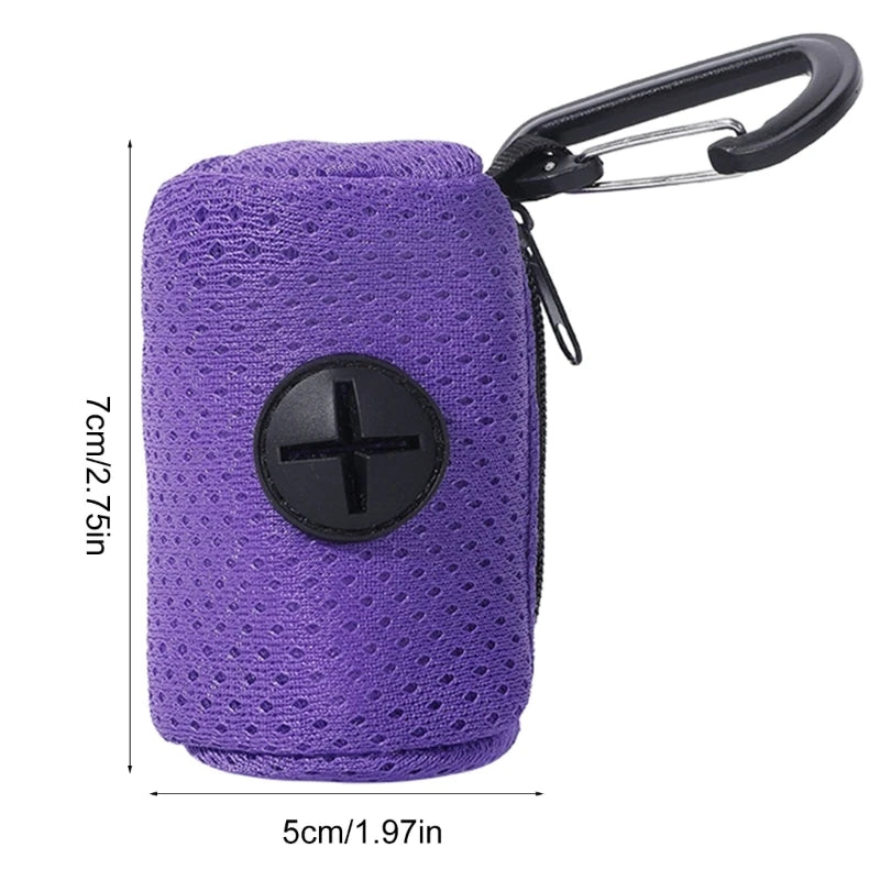 Porta-Sacos Higiênicos com Mosquetão para Passeio Pet (Dispenser de Sacos de Lixo)