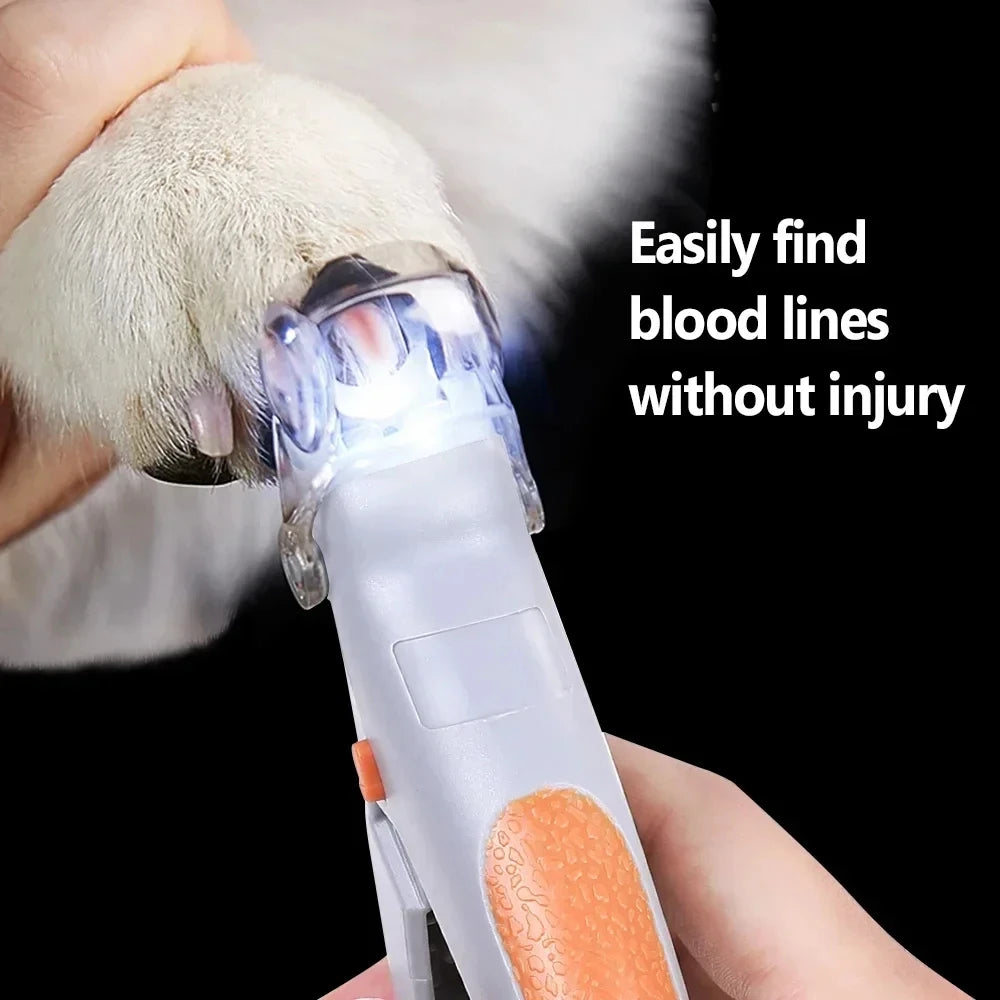 Alicate Cortador de Unhas Pet com Luz LED de Precisão e Lixa Embutida