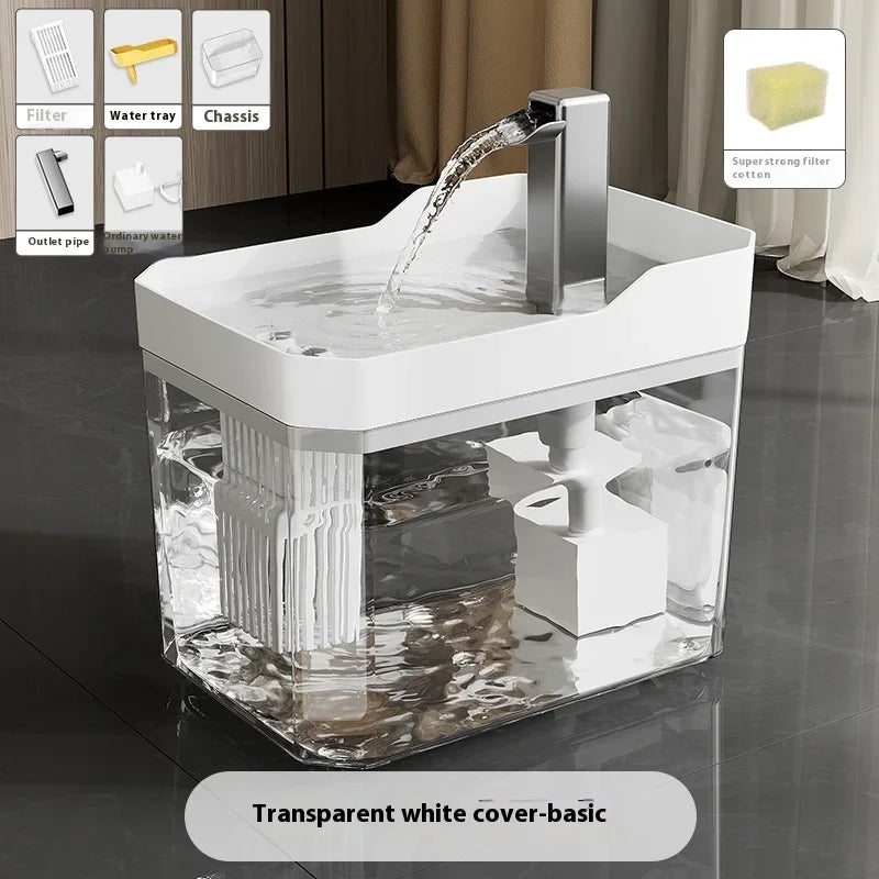 Dispensador de Ração e Água Automático 2 em 1 com Bebedouro Tipo Fonte (Grande Capacidade)
