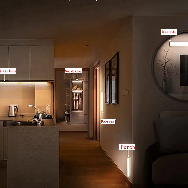 Luz Inteligente NeoSmart-Barra LED Recarregável com Sensor de Movimento.