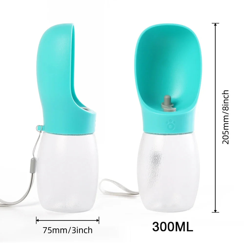 Garrafa de Água Portátil 2 em 1 com Bebedouro Acoplado para Passeios Pet (300ml)