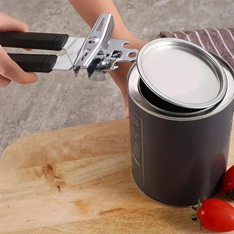 Abridor de Latas e Garrafas Profissional Multifuncional em Aço Inoxidável