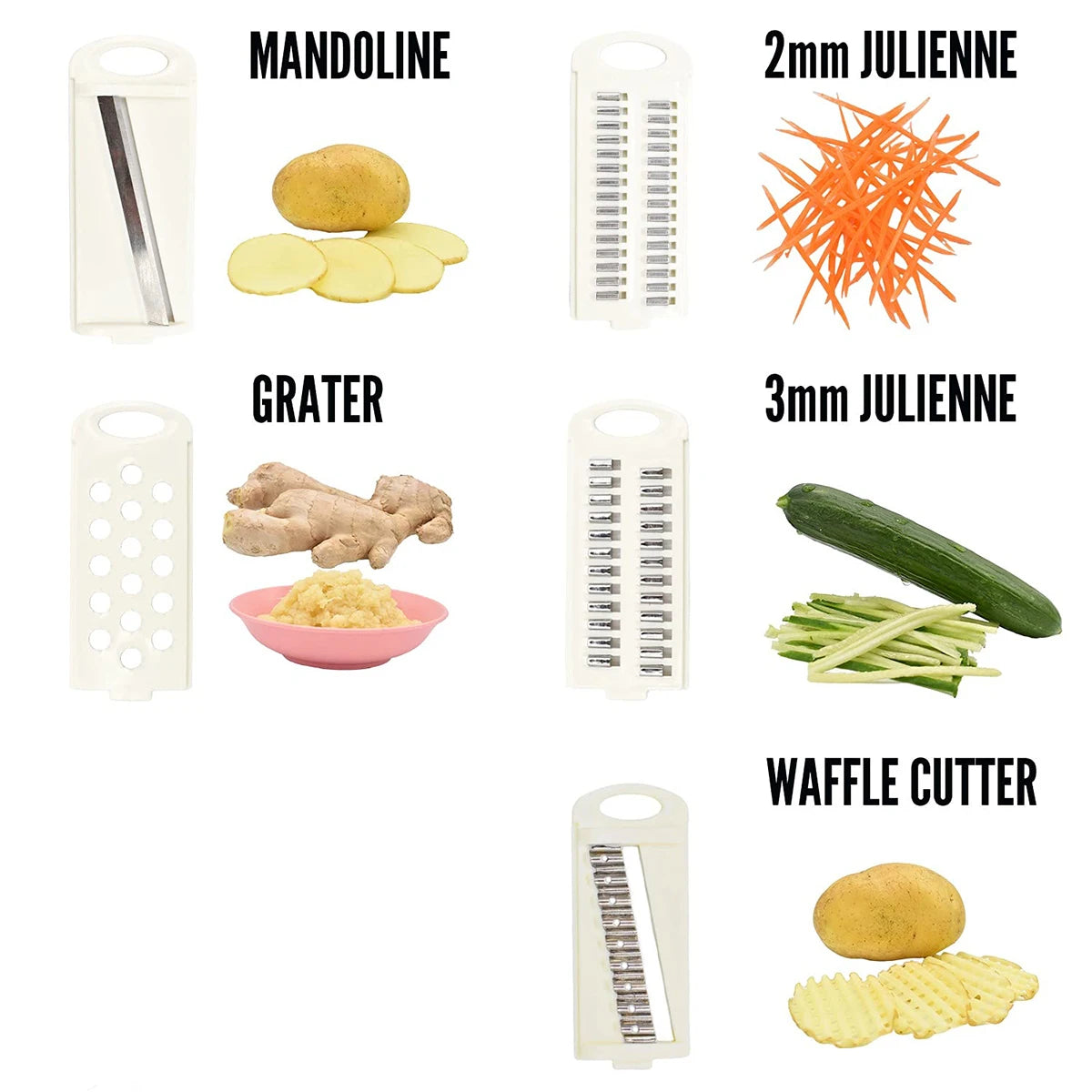 Cortador e Fatiador de Legumes Multifuncional 5 em 1 .
