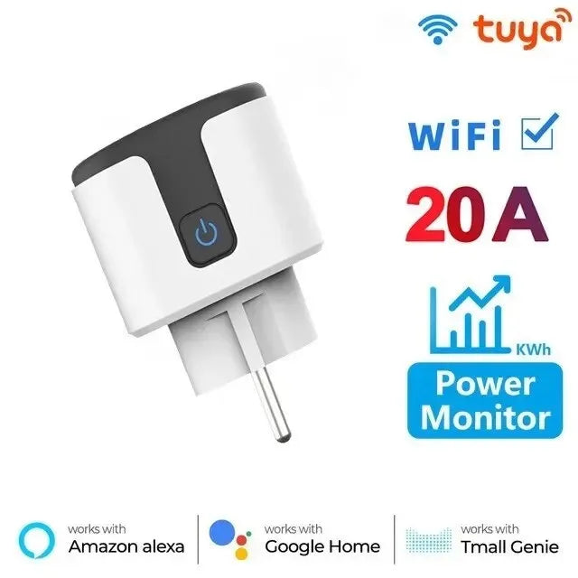 Tomada Inteligente Wi-Fi Smart Plug 16A – Compatível com Alexa e Google Home