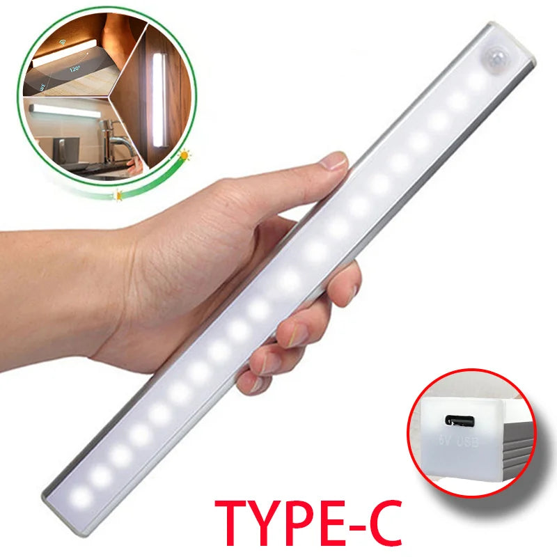 Luz Inteligente NeoSmart-Barra LED Recarregável com Sensor de Movimento.